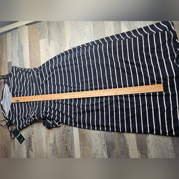 Lauren Ralph Lauren GREEN Label Strappy Midi Dress NEW Navy Blue White Size 10 - Picture 10 of 11